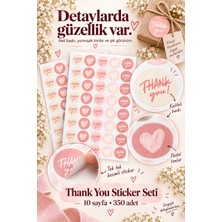 Hanelia Art Thank You Sticker Seti 350 Adet 10 Sayfa Yuvarlak Teşekkür Sticker – Hediye Paketi, Butik Sipariş, Davetiye ve Paketleme Etiketi