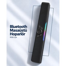 Alfa Brand Monitör Altı Kullanıma Uygun Şarj Edilebilir Bluetooth Soundbar Hoparlör Siyah