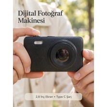 Tech Butiq Günlük ve Seyahat Kullanımına Uygun Ekranlı Siyah Fotoğraf Makinesi