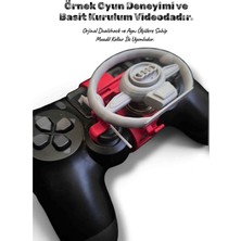 Salıncak Ps4 Mini Direksiyon Seti Gri Kırmızı Audı (Metal Rulmanlı)