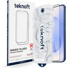Str Store Samsung Galaxy S25 Plus ile Uyumlu Otomatik Hizalama Aparatlı Takılırken Toz Toplama Özellikli Ekstra Güçlendirilmiş Lazer Kesim Ekran Koruyucu Kırılmaz Cam (Galaxy S25 Plus)