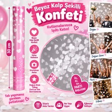 TKÇ Kalp Şekilli Beyaz Konfeti 38 cm Parti Dekorasyonu Xml