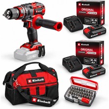 Einhell Tp- CD 18/80 Li I Bl Akülü Solo Darbeli Matkap + 2 x 2.5 Ah Starter Kit Akü + Kwb 32 Parça Bits Uç + Kumaş Çanta