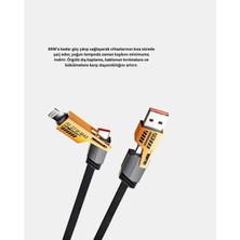 Str Store 65W Çoklu Şarj Kablosu 4’ü 1 Arada Örgülü Hızlı Veri Aktarım Usb-C Usb-A