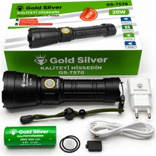 Str Store GS-7570 20 Watt 1200 Lümen Süper LED Zoomlu Profesyonel Şarjlı El Feneri
