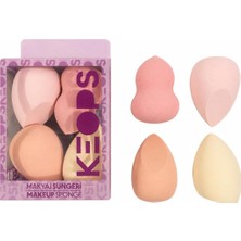 Str Store Makyaj Sünger Seti 4 Lü - Lateksiz, Sıvı, Krem ve Pudra Için Karıştırma Güzellik Süngeri, Yumuşak Emici Olmayan, Çok Boyutlu, Sıvı ve Toz Için Çok Şekilli Güzellik
