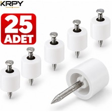Krpy  25 Adet Çivili Raf Pimi Dolap Raf Tutucu Beyaz Plastik Raf Desteği Mobilya Raf Sabitleme Pimi