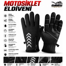 Assa Moto Su ve Rüzgar Geçirmez Softshell Unisex Siyah Renk Scooter, Bisiklet-Motosiklet Eldiveni Dokunmatik Özellikli Kışlık Rüzgar Geçirmez Kaymaz Sporoutdor
