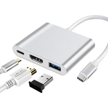 Str Store CF01 Macbook Uyumlu 4K Full Hd 1080P Type C To 3 Portlu HDMI - USB 3.0 - Pd Çevirici Hub Adaptör