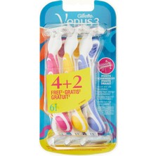 Str Store Venus Gilette Simply Venus3 Tek Kullanımlık Kadın Tıraş Makinesi, Çok Renkli, 6 Adet