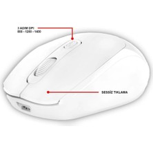 Str Store Store Bluetooth Şarj Edilebilir Kablosuz ve Çift Mod Sessiz Mouse 800-1200-1400 Dpı
