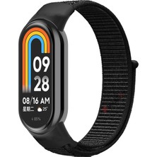 Mi Band 8 Ile Uyumlu Hasır Nylon Akıllı Bileklik Kordon - Saat Kordonu Siyah