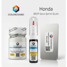 COLORGUARD Honda B92P Gece Şahini Siyahı Rötuş Seti - 2 si 1 Arada İğne ve Fırça Uçlu Şişe, Rötuş Pastası ve Rötuş Çeliği