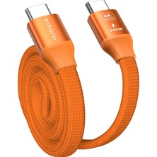 Str Store Manyetik Turuncu 240W 20GBPS Type-C To Type-C Hızlı Şarj, Görüntü ve Veri Aktarım Kablosu, Iphone, Ipad, Macbook, Samsung Galaxy Uyumlu