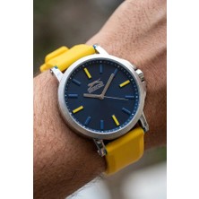 Slazenger Sportif ve Modern Erkek Kol Saati | 48 mm Paslanmaz Çelik Kasa, Sarı Silikon Kordon