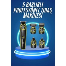 Str Store 5 Başlıklı Şarjlı Tıraş Makinesi Kablosuz Saç Sakal Burun Tıraşına Uygun