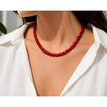 Sinem Şanlı Atelier Coral Doğal Damla Mercan Kolye