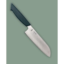 Zaika 17 cm Santoku Mutfak Bıçağı - 4116 Paslanmaz Çelik 56 Hrc - Ergonomik Plastik Saplı Şef Bıçağı (Kişiye Özel Isim Yazılı)- Siyah Sap Rengi