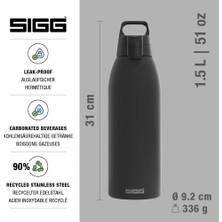 Str Store Yalıtımlı Içecek Şişesi – Termos Shield Therm One Black – Gazlı Içecekler – Sızdırmaz – Bulaşık Makinesinde Yıkanabilir – Bpa Içermez –%90 Geri Dönüştürülmüş Paslanmaz Çelik – Siyah – 1,5 L