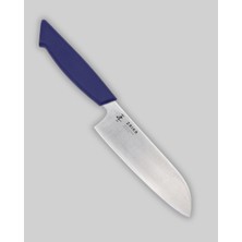 Zaika 17 cm Santoku Mutfak Bıçağı - 4116 Paslanmaz Çelik 56 Hrc - Ergonomik Plastik Saplı Şef Bıçağı (Kişiye Özel Isim Yazılı)- Siyah Sap Rengi
