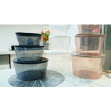 Str Store Lüks Bronz Saklama Kabı 3'lü Set Yuvarlak Büyük Boy