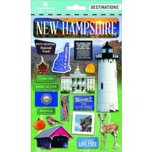 Str Store Travel New Hampshire 2d Etiketler, 3'lü Paket