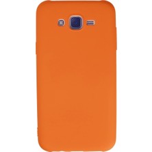 Str Store Samsung Galaxy J7 Kılıf Nano Içi Kadife Silikon - Turuncu