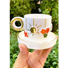 Str Store Premium Kalite 24 Ayar Altın Detaylı El Yapımı Fincan Christmas Cup Espresso Demitasse CW00042
