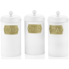 Str Store Çay Şeker Kahve Kavanozu, Beyaz