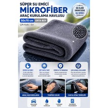 Str Store 50X70 cm Süper Su Emici Özellikli Mikrofiber Araç Kurulama Havlusu, Orta Boy Çift Katlı Araç Kurutma ve Torpido Silme Bezi (Kırmızı-Gri)