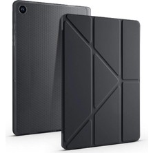 Str Store Samsung Galaxy Tab A9 Plus X210/GALAXY Tab A11+ ile Uyumlu Kalem Bölmeli Trifolding Cover Tablet Kılıf Katlanabilir Standlı Otomatik Uyku Modlu Darbe Emici Ince Tasarım Siyah