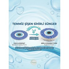 Str Store Magic Sponge Şişen Sihirli Sünger Nazar Boncuğu Desenli, Su Ile Temas Ettiğinde Sünger Formunu Alır, Defalarca Kullanılabilir Sürdürülebilir