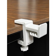 Str Store Beyaz Premium Asılabilir Kulaklık Standı-Kalın Masalar Için Ideal, Sağlam Kaydırmaz Keçeli, Ergonomik Masaüstü Askı, Polardock Edition Long