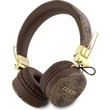 Str Store Guess Kablosuz Kulaklık Metal Logolu 4g Pu Deri - Kahverengi