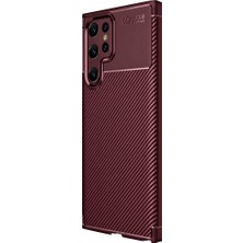 Str Store Samsung Galaxy S25 Ultra Kılıf Auto Focus Karbon Kapak - Bordo