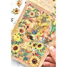 Str Store Kolbi Craft 6 Sayfa 60 Adet Şeffaf Büyük Sarı Çiçek Sticker Bullet Journal Scrapbook Laptop Ajanda Planlayıcı