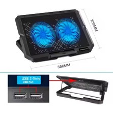 Str Store HDX4253 Notebook Soğutucu Ledli Çift Fanlı Telefon Standlı