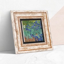 Str Store Van Gogh Irisler Taş Duvar Tablosu - Çerçeveli Taş Tablo - Dekoratif Duvar Sanatı - Modern Ev ve Ofis Duvar Dekoru T1-66