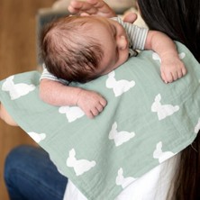 Str Store %100 Pamuk Müslin Bebek Omuz Bezi 5li - Mono Lapin Matcha Green OMZBEZ-05L-000MHG