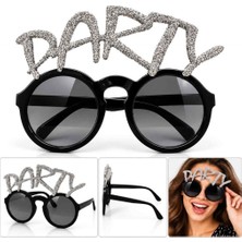Str Store Gümüş Simli Party Yazılı Parti Gözlüğü