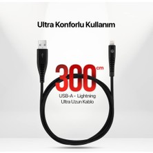 Str Store By Ttec Usb-A - iPhone Lightning 2A Şarj Kablosu 300CM-SIYAH - 3DK37S