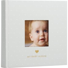Str Store Bebek Fotoğraf Albümü, Yeni ve Bekleyen Ebeveynler Için Hatıra Kitabı, Cinsiyetsiz Bebek Aksesuarı, Baby Shower Için Ideal Hediye, 200 Resim Tutar, Gri ve Beyaz Puantiyeli