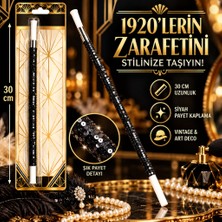 Str Store 30 cm Siyah Payetli Tutacağı – 1920’LER Gatsby Parti Aksesuarı