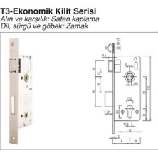 Elovias Özruh Wc-Banyo Kilidi 40mm Krom T3 Eko Kare 23mm Ayna (T3-E-40-WC)