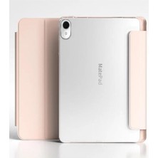 Str Store Huawei Matepad 11.5 Inç 2025 8gb / 128GB ile Uyumlu Kapak Smart Standlı 360 Tam Koruma Akıllı Pu Deri Kılıf - Pembe 2