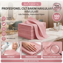 BB Kozmetik Profesyonel Manikür Pedikür Havlusu Tek Kullanımlık Petek Dokulu 40X40 cm 100'LÜ Pembe Renk