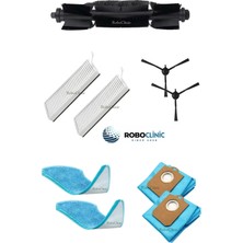 Roboclinic Philips Homerun 2000 ve 3000 Robot Süpürge Uyumlu Yedek Toz Torba, Fırça, Filtre, Mop -9 Parça