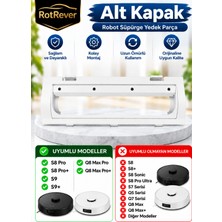 Ozemtek Roborock Q8 Max Pro / Q8 Max Pro+ Robot Süpürge Fırça Kapağı / Alt Kapak Yedek Parça Beyaz