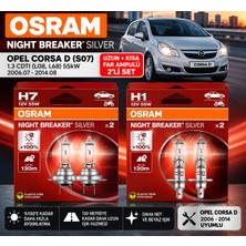 Osram Night Breaker Silver 12V H7 55W 64210NBS 130M  Night Breaker Silver H1 55W 12V P14.5S %100 Fazla Isik