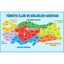 Türkiye Iller ve Bölgeler Haritası Eğitici Okul Posteri – 7 Coğrafi Bölge ve 81 Il